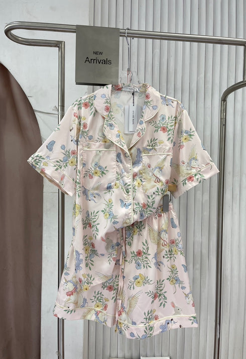Printed Satin Night Suit